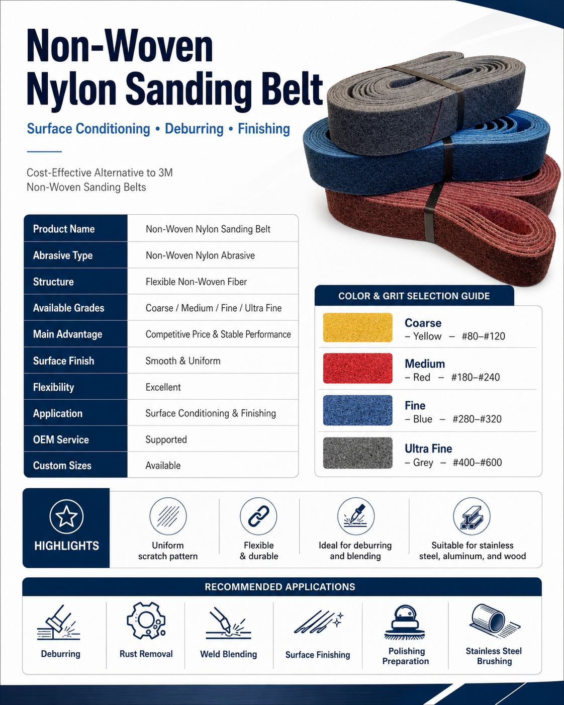 2x42 Non-woven Surface Conditioning Belts