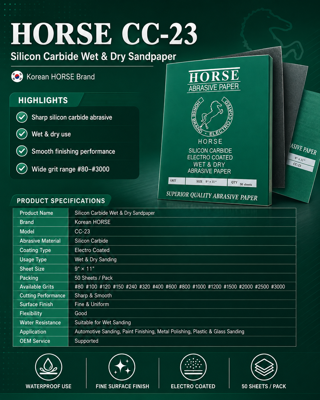 Sandpaper Sheet HORSE BRAND Sandpaper Sheet HORSE BRAND